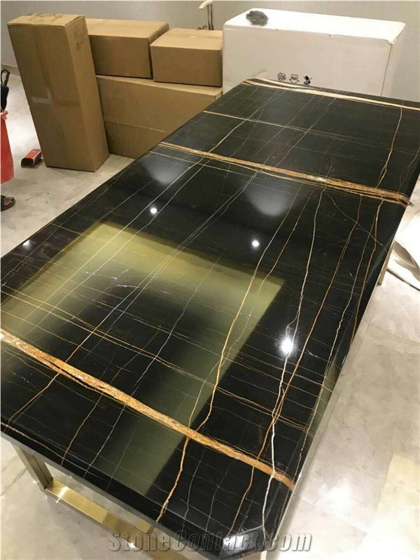 Laurent Black Marble Table