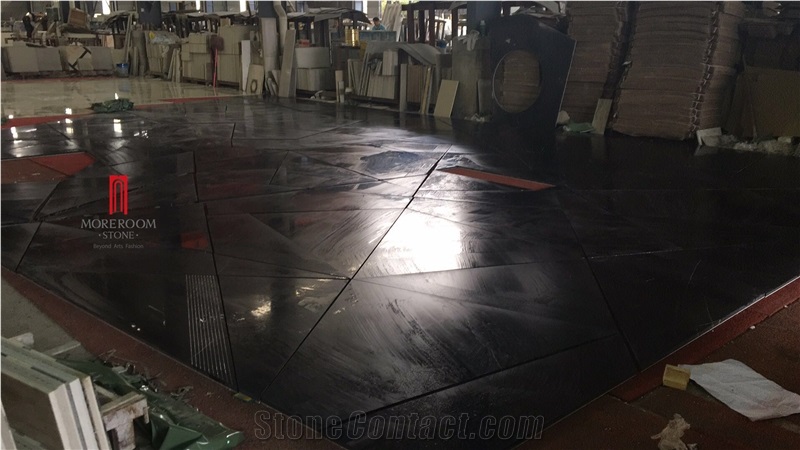 Black Marble with Artificial Stone Floor Panel