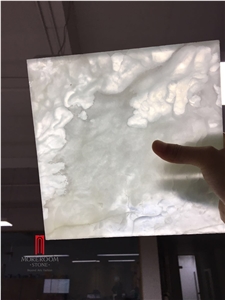 White Backlight Onyx Laminated with Glass