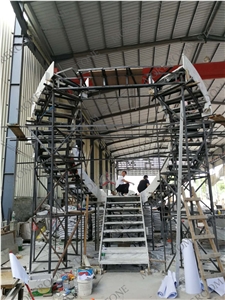 White Marble Aluminum Composite Stair Panel