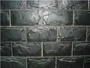 Black Diamond Slate Mushroomed Cladding Wall Tiles