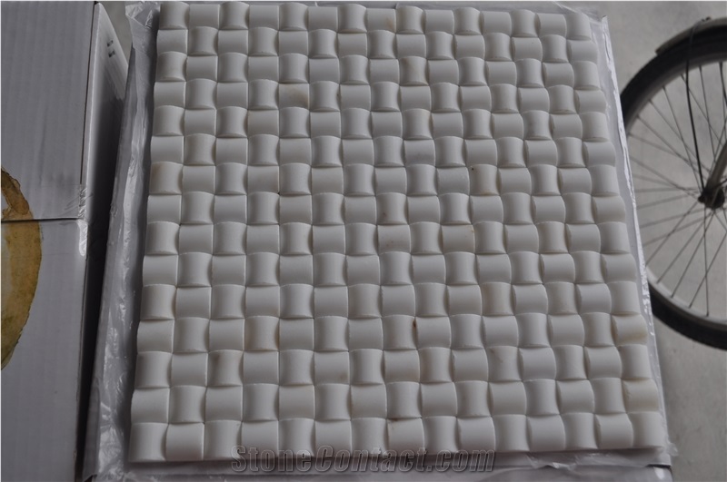 Eastern White Marble Wall Mosaic Chipped Laminat