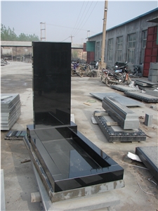 Hebei Black Granite Headstone Tombstone Monument
