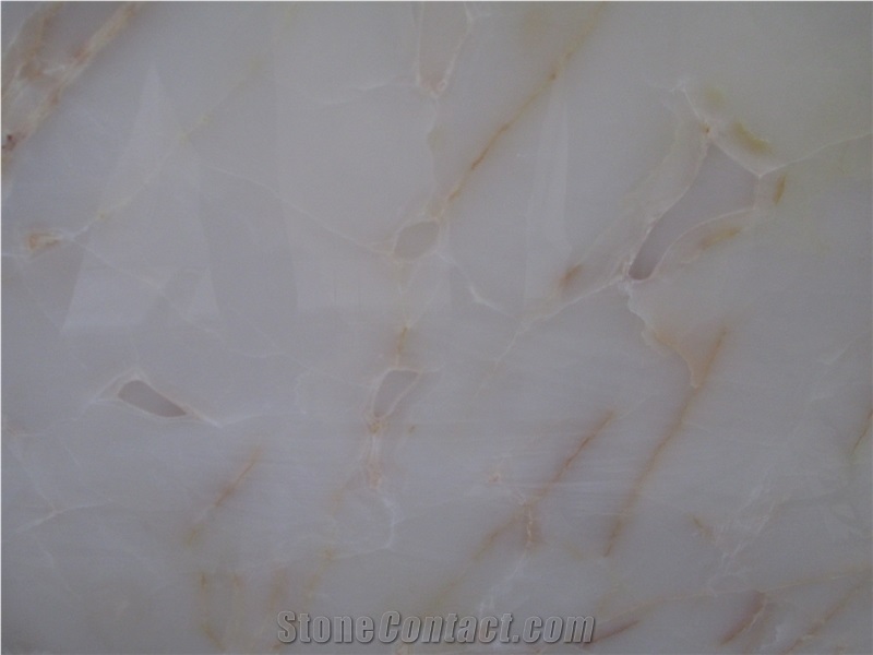 White Snow Onyx Slabs Kitchen Tiles Walling Polished