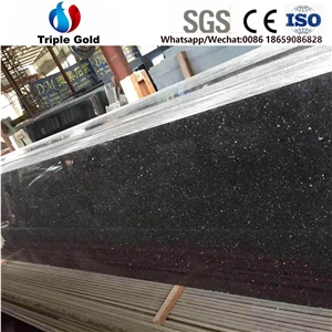 Black Galaxy Granite Prefab Vanity Countertop Tops