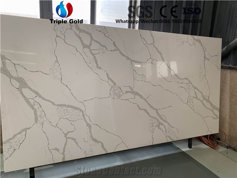 Calacatta Arabescato White Quartz Wall Tiles Slabs from China ...