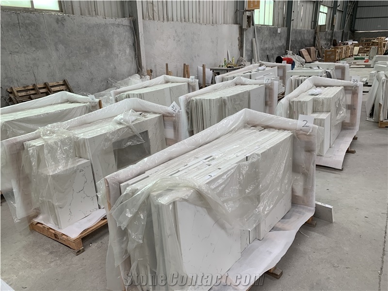 Carrara White Artificial Quartz Countertops