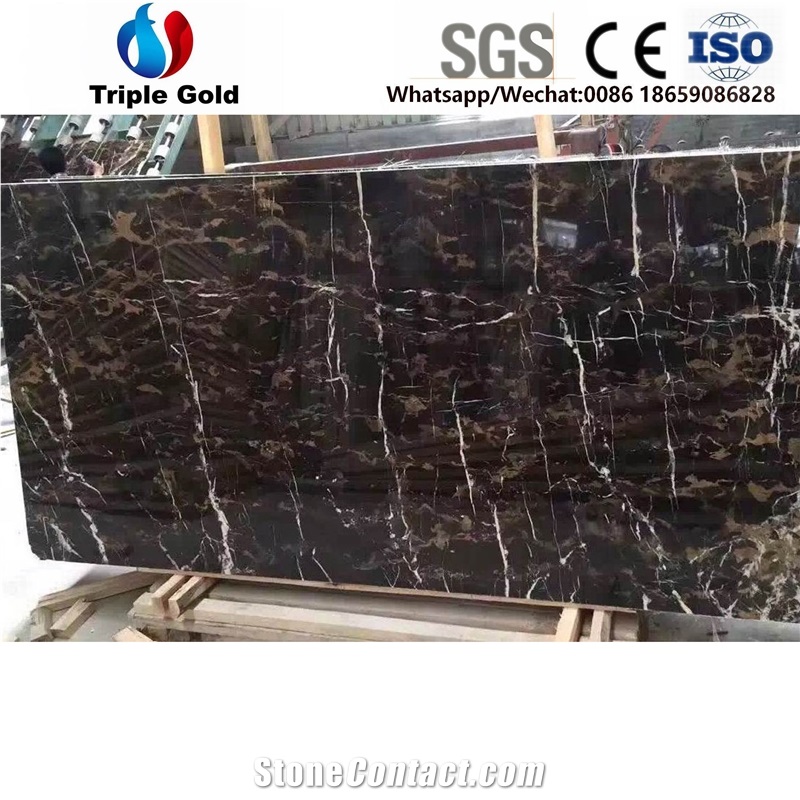 Gold Black Prefabricated Marble Countertops Tops