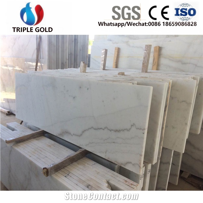 Guangxi White Carrara Marble Floor Wall Tiles Slab