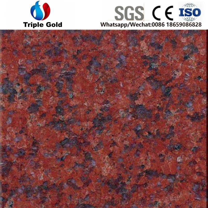 Indian Red Granite Slab for Kitchen Countertops Worktops