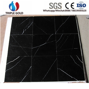Nero Black Marquina Marble Floor Slabs Tiles