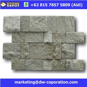 Bali White Classic Limestone Tumbled Wall Cladding