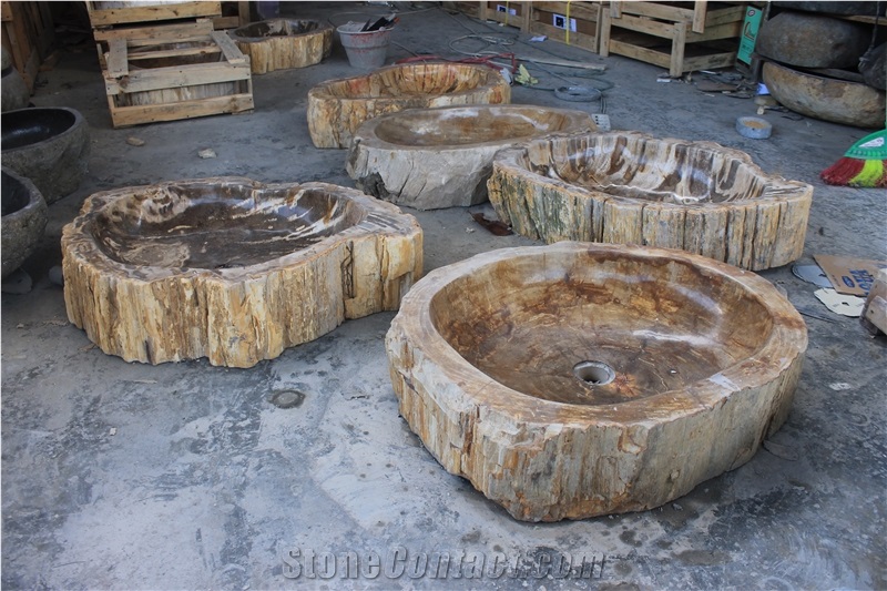 Indonesia Petrified Wood Sink Oval Basins