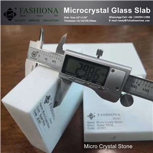 30mm White Micro Crystal Stone Slabs & Tiles