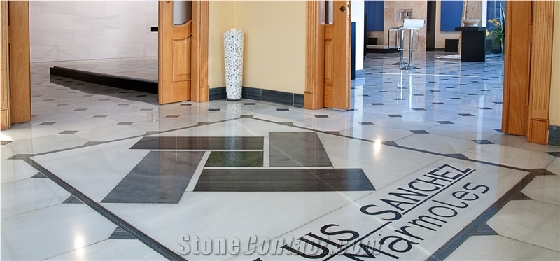 Blanco Macael Marble Wall and Floor Application
