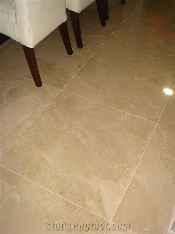 Crema Eneus Marble Polished Floor Tiles, How To Fix Tiles On Marble Floor