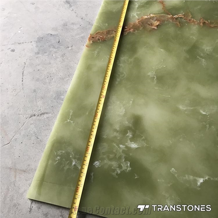 Artificial Green Onyx Translucent Resin Alabaster