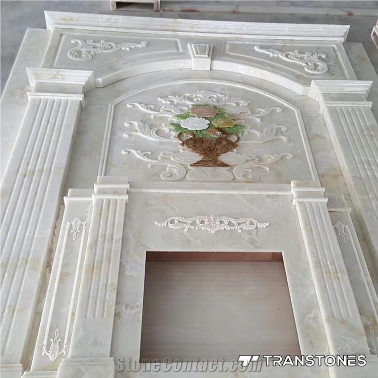Artificial White Marble Stone Carved Interior