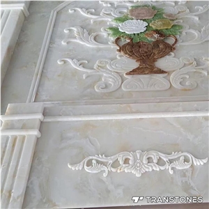 Artificial White Marble Stone Carved Interior
