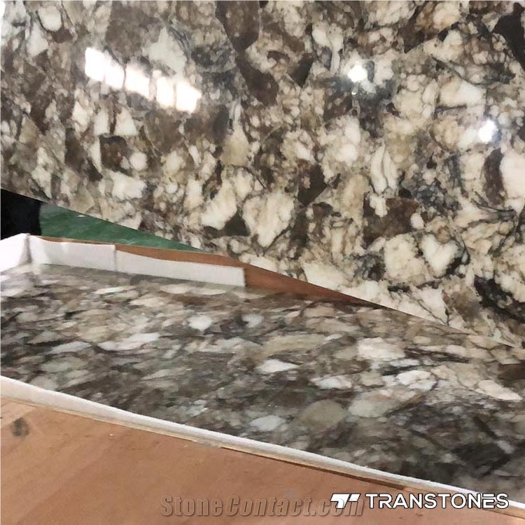 China Crystal Marble Faux Stone Backlit Resin Slab