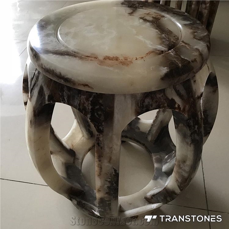 Customized Size /Carved Chair / Faux Alabaster Stone