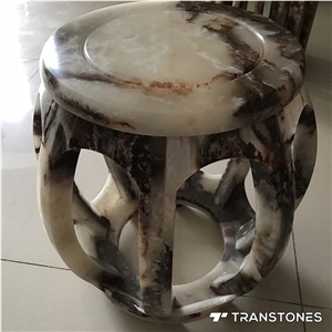 Customized Size /Carved Chair / Faux Alabaster Stone