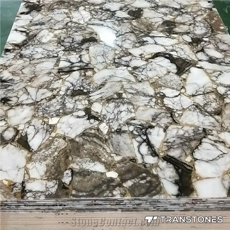 Customized Size Transparent Faux Onyx Stone Slab