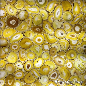 Natural Yellow Translucent Agate Stone