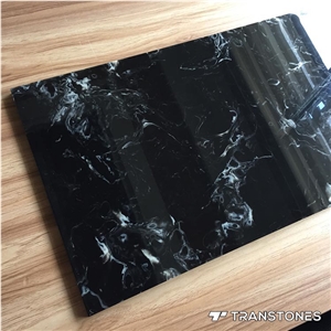 Polished Dark Black Artificial Marble Stone