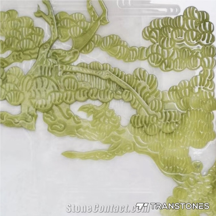 Translucent Artificial Alabaster Carved Painting