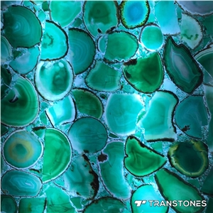 Translucent Green Agate Slabs for Coffee Table