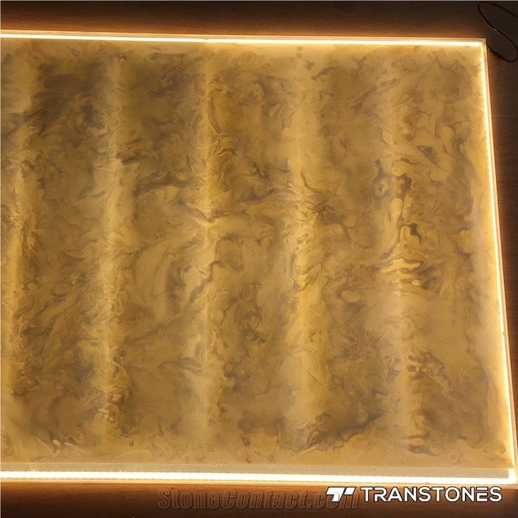 Translucent Resin Panel Faux Marble Slab