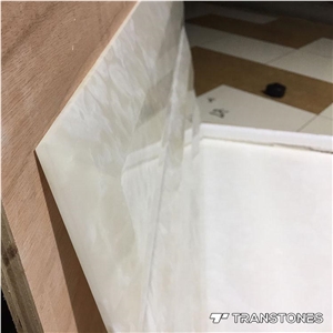 Translucent White Faux Onyx Alabaster Marble Panels