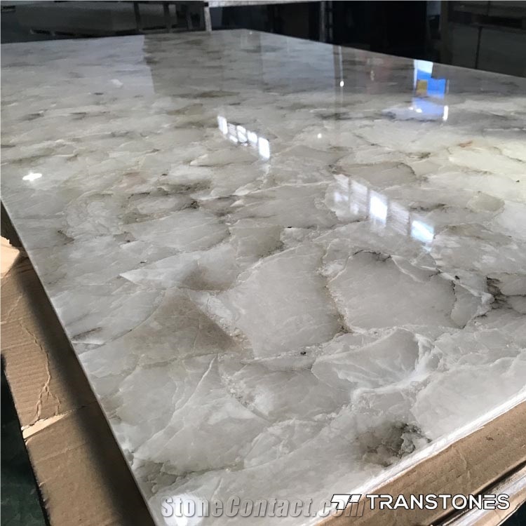 Transparent Resin Panel Polished Alabaster Stone