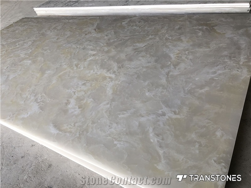White Alabaster Panel Artificial Stone Translucent