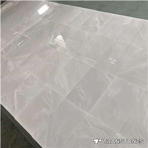 White Faux Onyx Marble Tiles Polished Stone