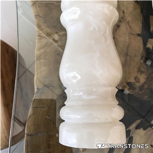 White Faux Stone Marble Balustrade Customized Design