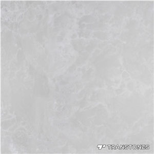 White Polished Faux Marble Stone Carving Design