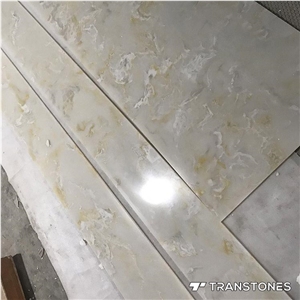 White Polished Faux Marble Stone Cut to Size Tile