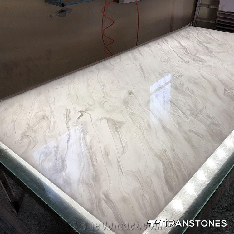 White Translucent Faux Onyx Stone Alabaster Panel