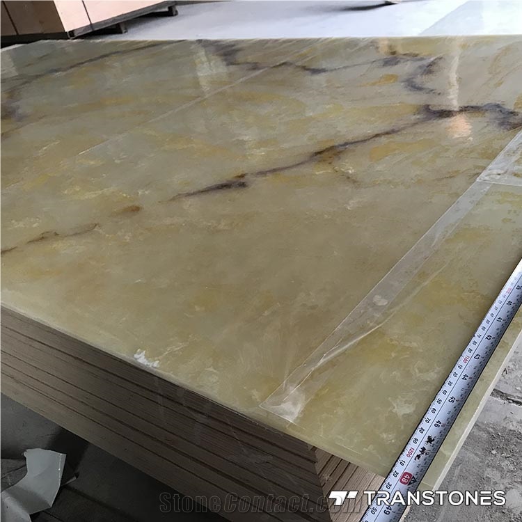 Yellow Onyx Stone Polished Alabaster Panel