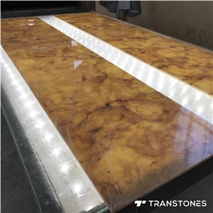 Yellow Onyx Translucent Alabaster Artificial Stone