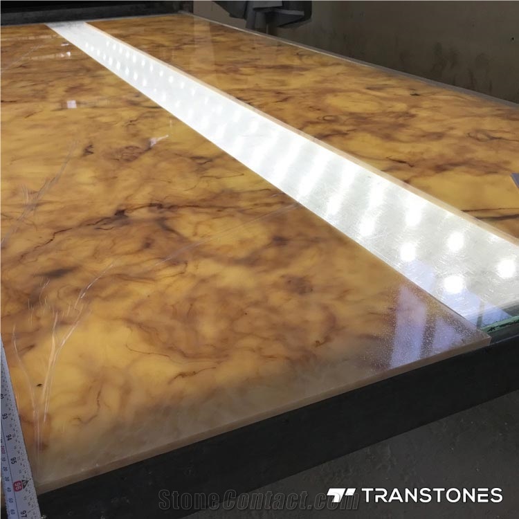 Yellow Onyx Translucent Alabaster Artificial Stone