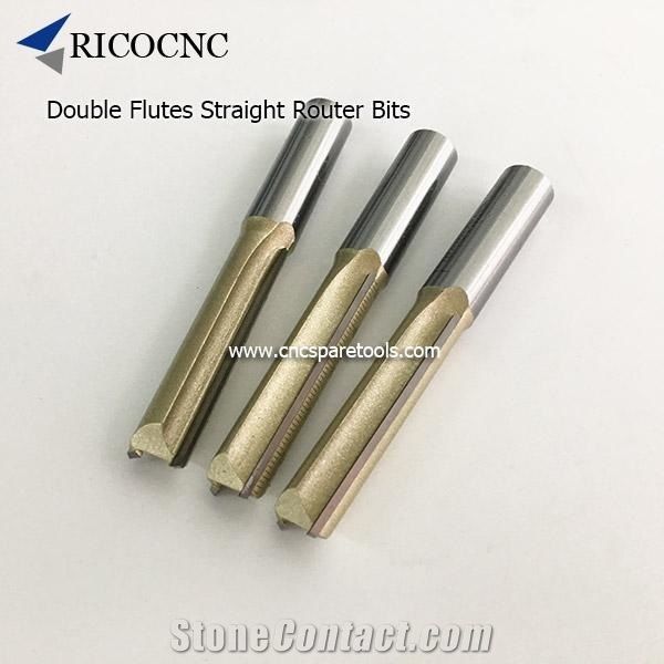 Double Flutes Tungsten Tipped Straight Router Bits