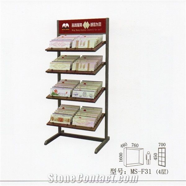 Ms-F45 Stone Tile Display Shelves,Shelf Unit Tile Display for Loose Tiles, Tile Sample Boards