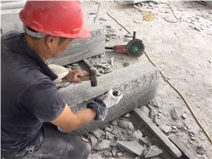 Hubei New G603 Granite Flamed & Beveled Kerbstone