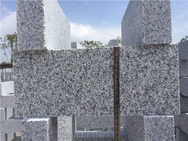 White Color Hubei New G603 Granite Flamed Paving Brick Stone