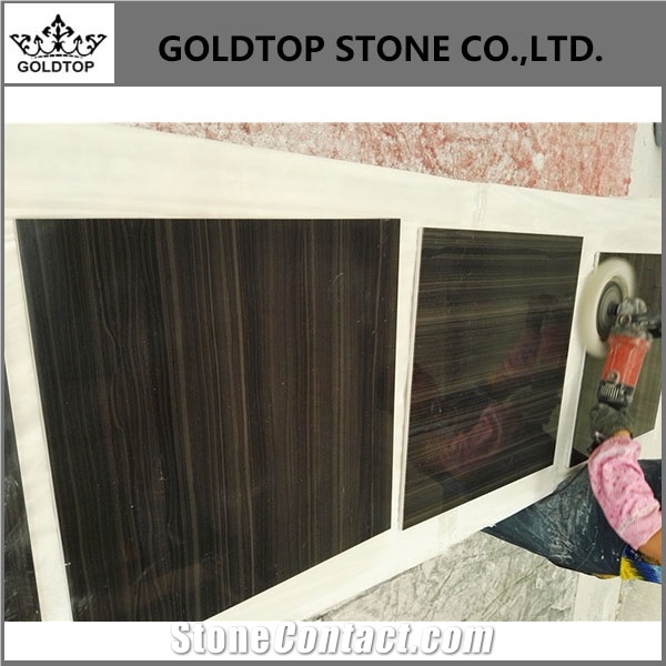 Absolute Pure Black Wood Marble Wall Slabs Tiles