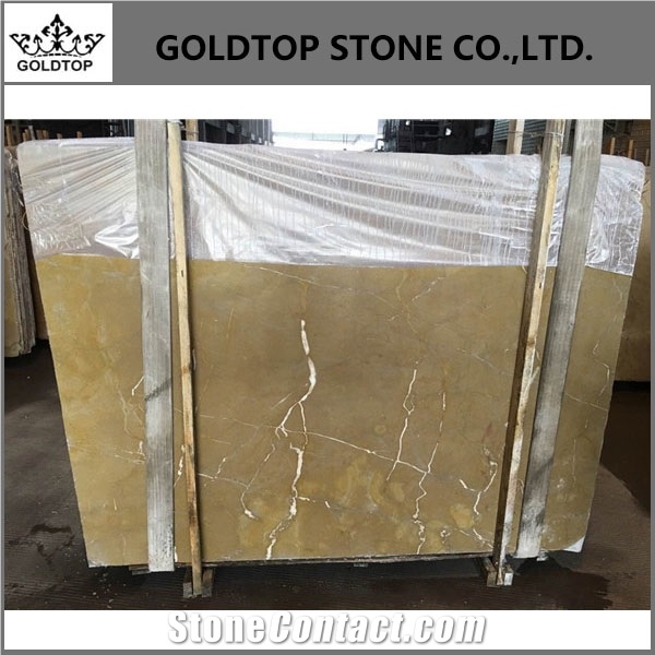 Chinese Polished Belle Yellow Big Marble Slabs
