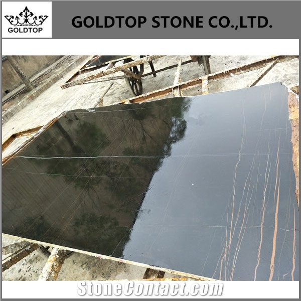 Natural Stone Polished Black Marble for Wall Tiles